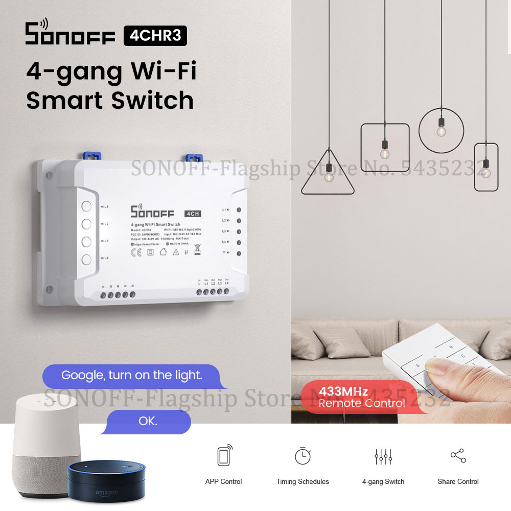 Itead Sonoff 4CH R3 Wifi Draad - Home Automation Technology recensie en prijs